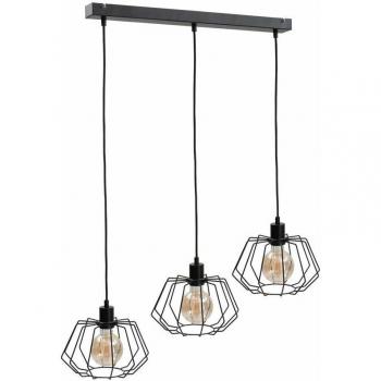 Luna Bar Pendant Light by Keter 63cm Black 3x E27