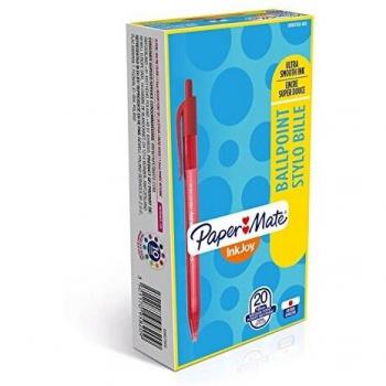 Paper mate inkjoy 100 bolígrafo retráctil triangular rojo -20u