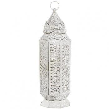 Lámpara de mesa DKD Home Decor con acabado dorado y blanco, medidas 17 x 17 x 54 cm, voltaje 220 V, potencia 50 W