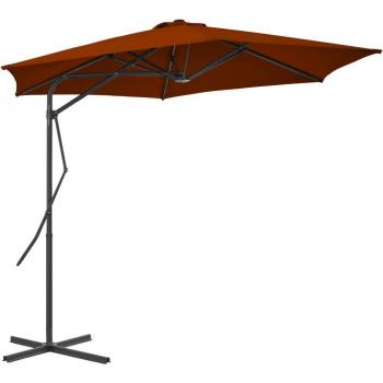 Parasol de terraza con poste de acero 300 x 230 cm naranja