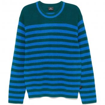 Paul Smith Medium Blue Striped Knitwear – Round Neck