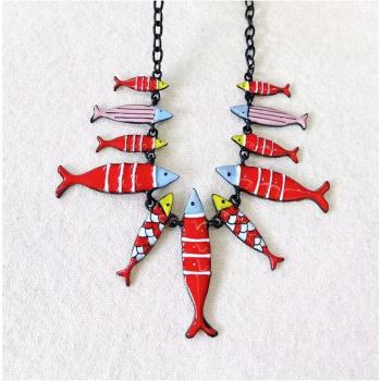 Les Trésors De Lily LiliPetite – Collana rosso blu 13x5