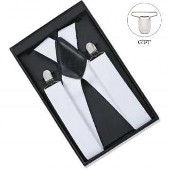 Bretelles Élastiques Lafayon pour Hommes 4 Boucles Blanche