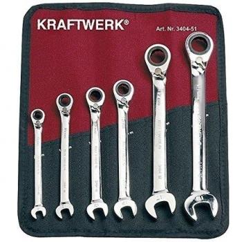 EKLIND KRA 3404-51 KRAFTWERK Juego de llaves combinadas de carraca reversibles CLICKRAFT, 6 pzas., 8-19 mm