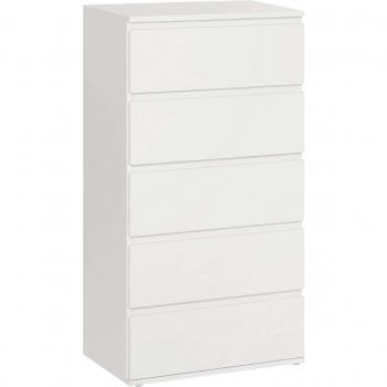 Contemporary White 5-Drawer Chest