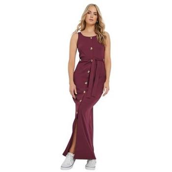 Robe côtelée sans manches 100% coton Rouge