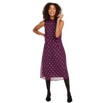 M & Co Robe Col Montant en Violet Métallisé