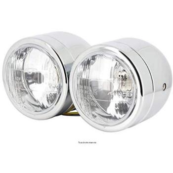 Lumière Moto Double Optique H4 12v Ø100mm Chromé Sifam