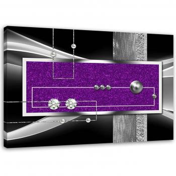 Pearl-Encrusted Purple Canvas