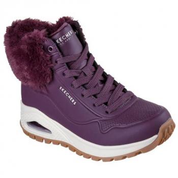 Skechers Women’s 5.5 UNO Rugged Fall Air Boots – Deep Wine – Synthetic & Textile