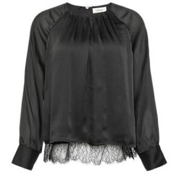 Struktur-Muster Langarmbluse, s.Oliver Black Label, Schwarz, Gr. 48