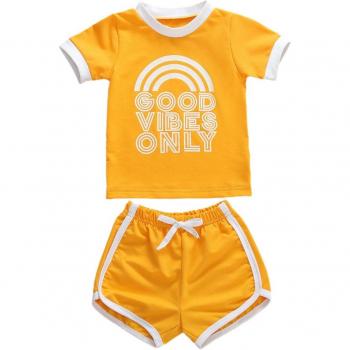 Ropa Casual de Verano para Bebés Niñas: Camiseta de Manga Corta y Pantalones Cortos