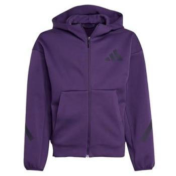 Manchester United x Adidas Kids Z.N.E. Full‑Zip Hoodie – Purple (9–10Y)