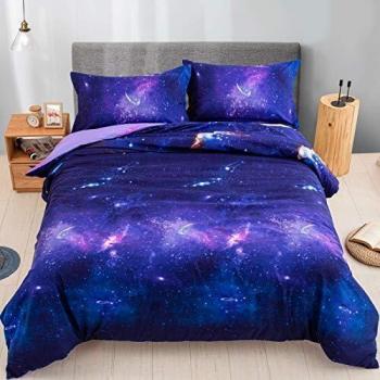Kids 3D Galaxy Bedding Set with Zipper Closure