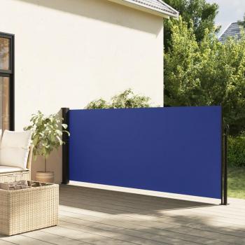 Blue Retractable Side Awning 140x600 cm