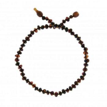 Collier d'ambre de la Baltique forme baroque couleur cerise pour enfant