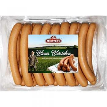 Wiener Würstchen frisch | traditionell Buchenholz geräuchert | Wurst geräuchert im Naturdarm Saitling | Würstel in Metzger Qualität | 20 x 50 g