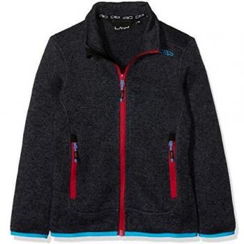 Weiche Fleece‑Jacke Mädchen Asphalt Schwarz 128