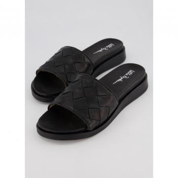 Plus Size Black Leather Mules for Women, Size 7