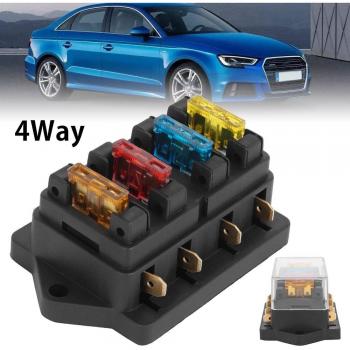Caja de fusibles 4 vías para coche y triciclo con fusibles incluidos