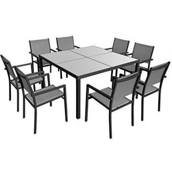 Alfresco Comfort 8 Persone in Textilene Grigio – alluminio Antracite