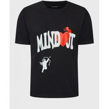 Unisex T-Shirt mit Herzdesign Schwarz Oversize von Mindout