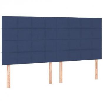 Cabecero LED tela azul 180x5x118/128 cm vidaXL
