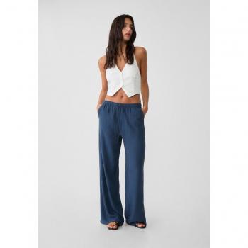 Stradivarius Navy Blue Flowy Trousers M