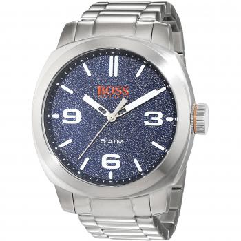 Classic Silver Stainless Steel Quartz Timepiece, Orange Cape Town Edition