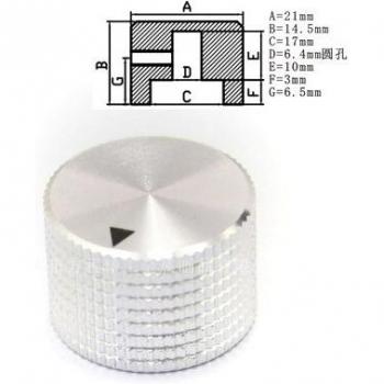 Perilla de codificador de aluminio, alta gama, para ejes de 6,4mm, 8mm y 10mm, 1 ud