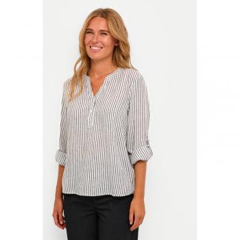 Milia Long Sleeve Notch Neck Shirt in White – Kaffe, Size 12