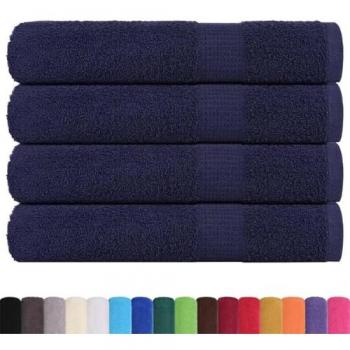 Navy Blue Cotton Bath Towel Set