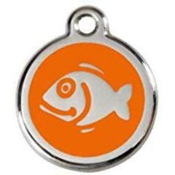 Orange Fish Pet Identification Tag – Red Dingo Enamel, Small Size