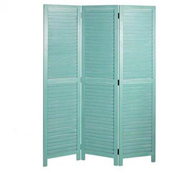 Paravent MENDLER HWC‑C30 vintage 170×120 cm vert (défaut)