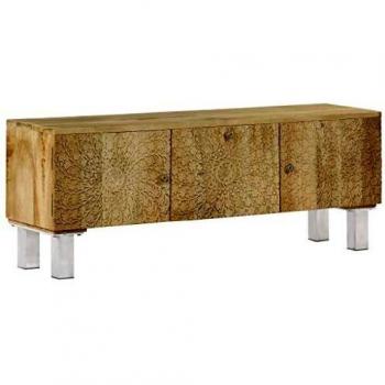 Mueble de televisión 118x30x45 cm en madera de mango maciza