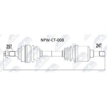 Árbol de transmisión NTY NPW-CT-008 reforzado