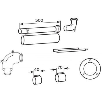 Kit de tubage cheminée Vaillant Ø 60/100 mm, sortie 80 mm