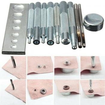 11pcs Leather Die Punch and Rivet Kit