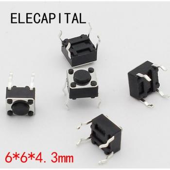 50pcs 4PIN G89 Tactile Micro Switch 6x6x4.3MM Direct Plug-in Self-reset