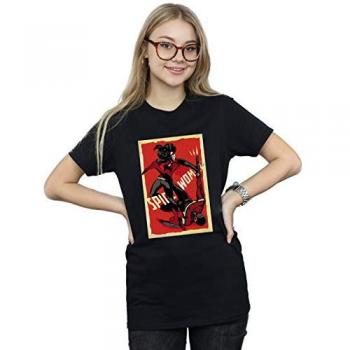 Marvel BI39884 Spider‑Woman Action Tee – Boyfriend Style, Black