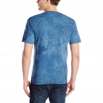 Blaues Berg-Batik Tourbus T-Shirt für Erwachsene (M)