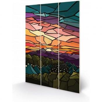 Georgina Westley Glastonbury Gekleurd Glas Houten Schild 29,5 cm