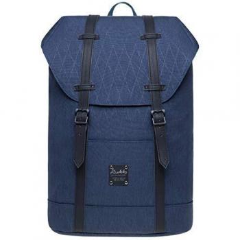 Kaukko Sac à dos loisir bleu avec compartiment pour ordinateur portable de 12 pouces