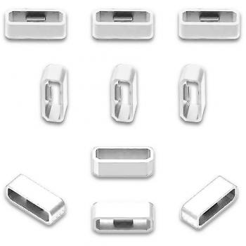 10pcs Garde-Boucles en Silicone pour Bracelet de Montre Garmin Blanc 20mm