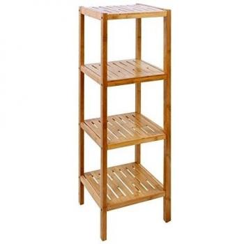 Soporte de libros de bambú para baño y sala