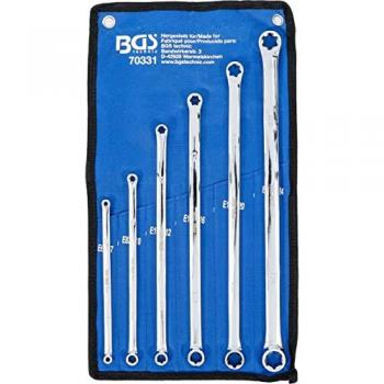 Llave Estrella Doble Extra Larga E-Torx (E6–E7 a E22–E24) 6 piezas