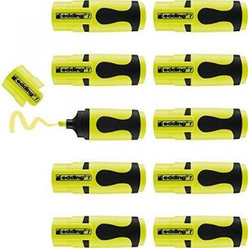 Edding Textmarker Set edding 7 mini highlighter, neongelb (10er Pack)