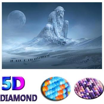 Sneeuwachtig toppelement – diamant kunstborduur 20x30 cm