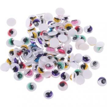 Augen mit Wimpern für Handwerksprojekte 100er Pack