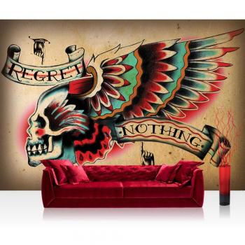 Illustrations‑Alchemie Vlies‑Wandbild – Indianer‑Skull Design (152,5 × 104 cm)